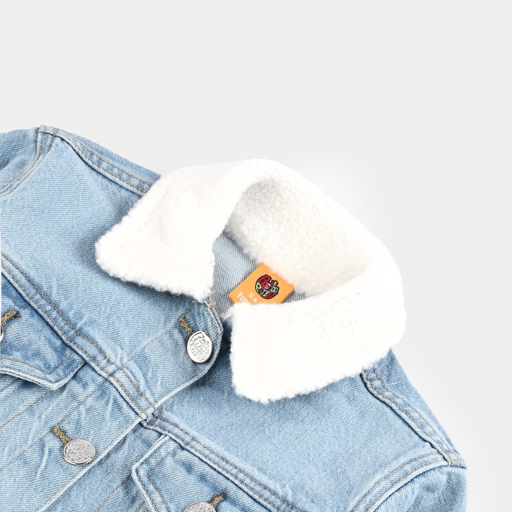 Girls Denim Stretch Jacket Just Have Fun-LT.Blue