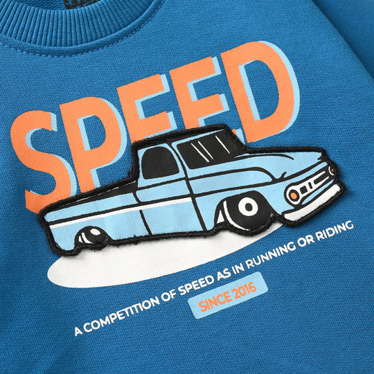 Infant Boys Jersey/Terry Sweatshirt - Blue