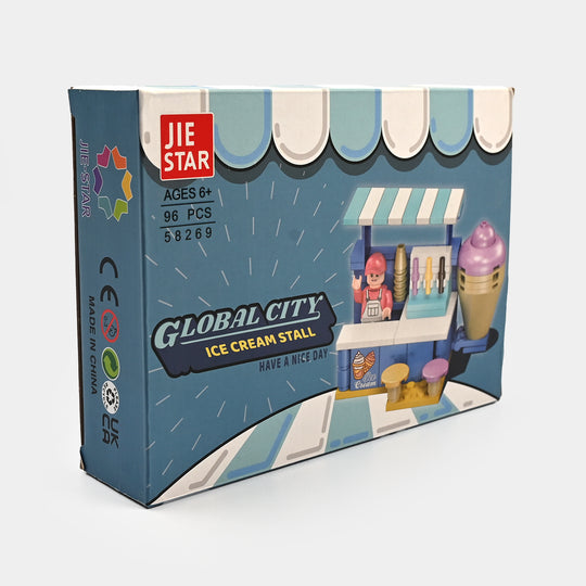 Ice Cream Stall Building Blocks Play Set for Kids