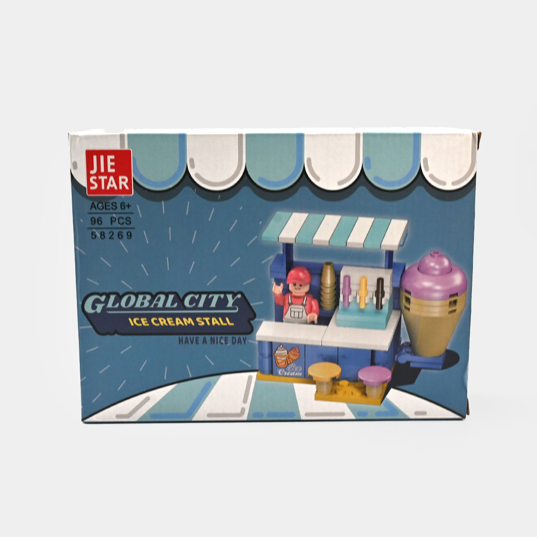 Ice Cream Stall Building Blocks Play Set for Kids