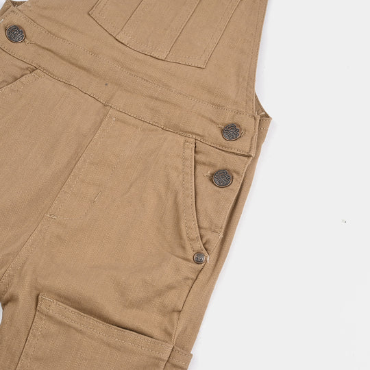 Boys Denim Stretch Dangri Panel-BROWN