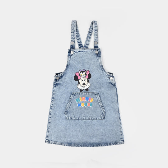 Girls Denim Stretch Over All -BLUE