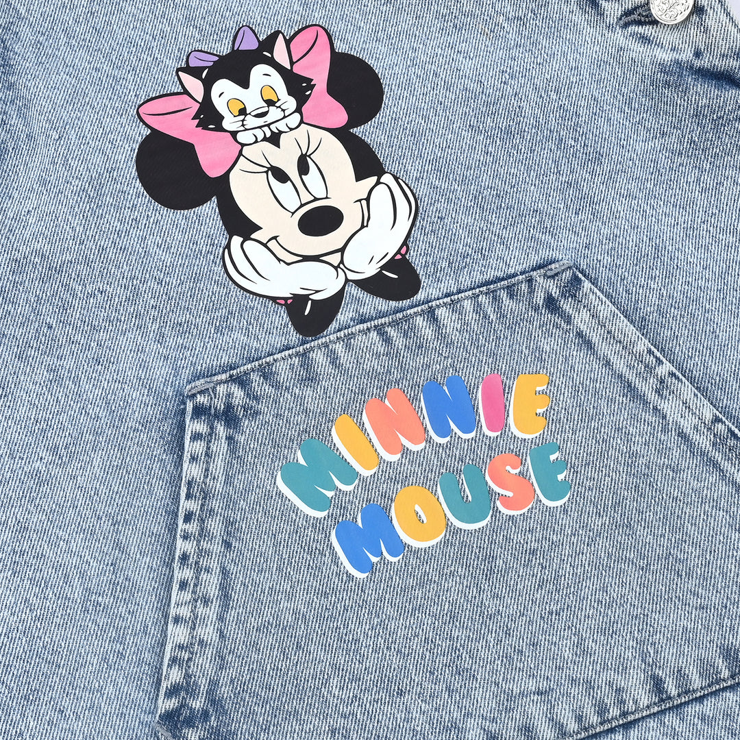 Girls Denim Stretch Over All -BLUE