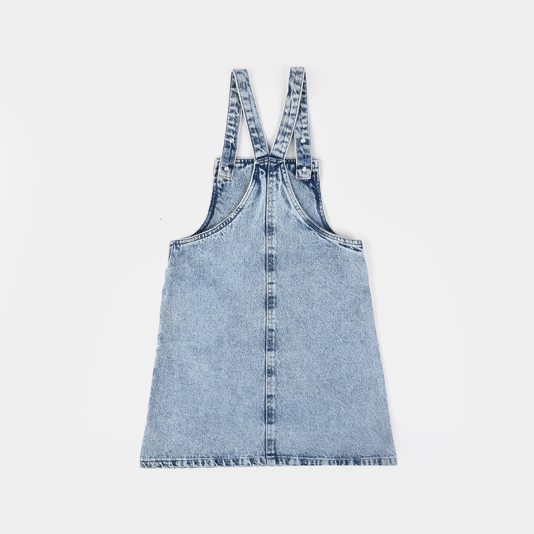 Girls Denim Stretch Over All -BLUE