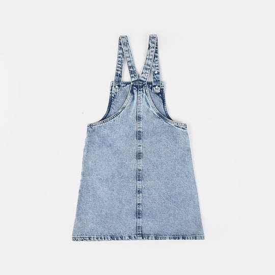 Girls Denim Stretch Over All -BLUE