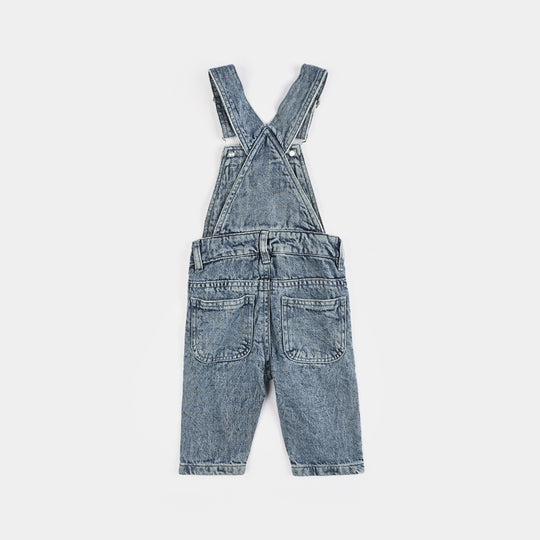 Infant Boys Denim Stretch Dangri Smiley-Blue