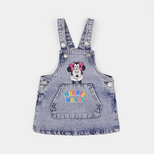 Infant Girls Denim Stretch Over All -BLUE