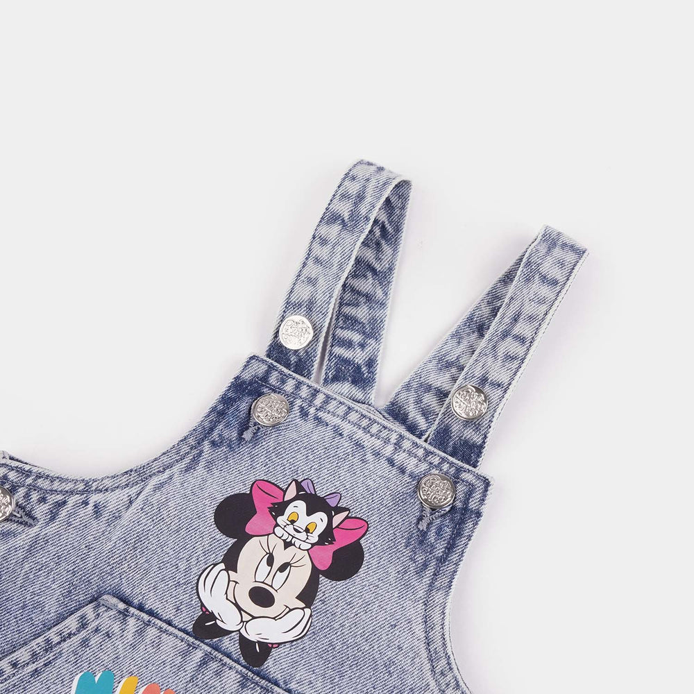 Infant Girls Denim Stretch Over All -BLUE