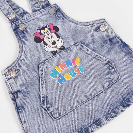 Infant Girls Denim Stretch Over All -BLUE