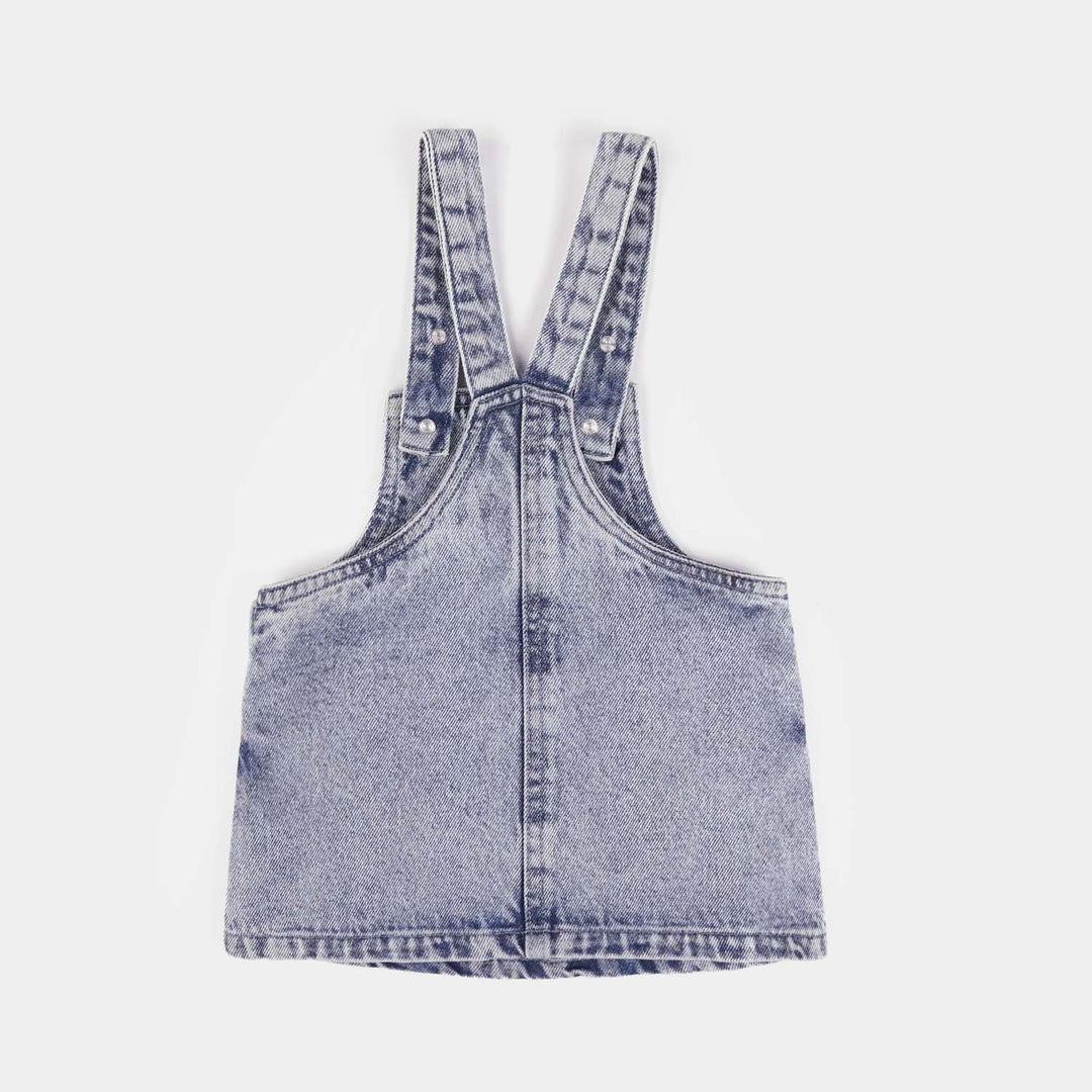 Infant Girls Denim Stretch Over All -BLUE