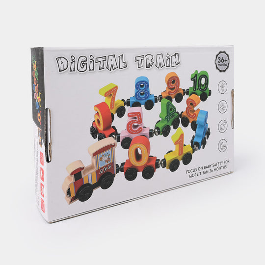 Wooden Magnetic Number Digital Train for Kids