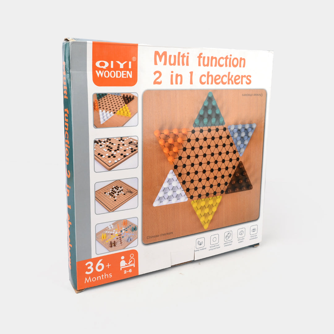 Wooden Checkers Multi Function 2IN1