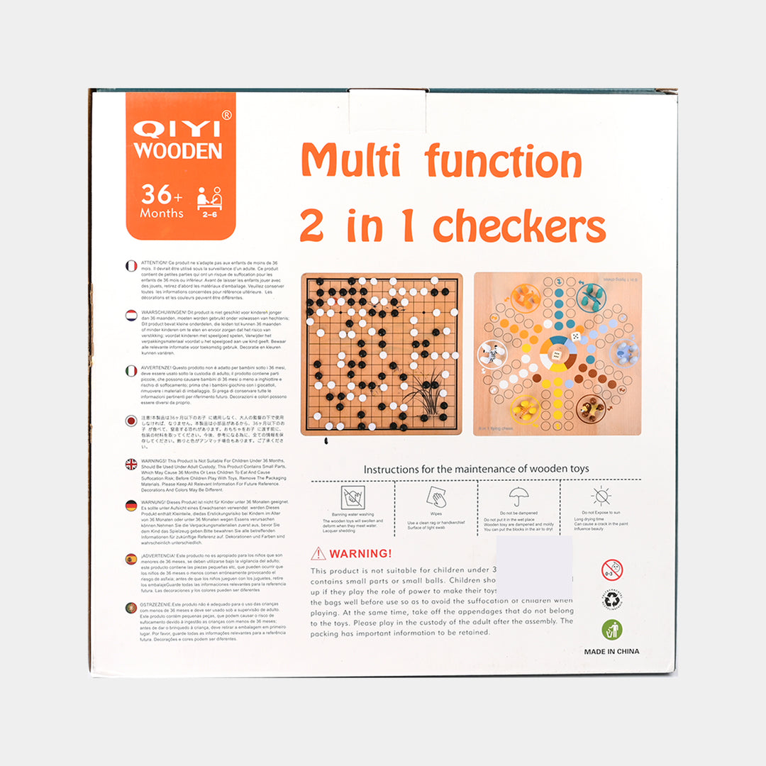 Wooden Checkers Multi Function 2IN1