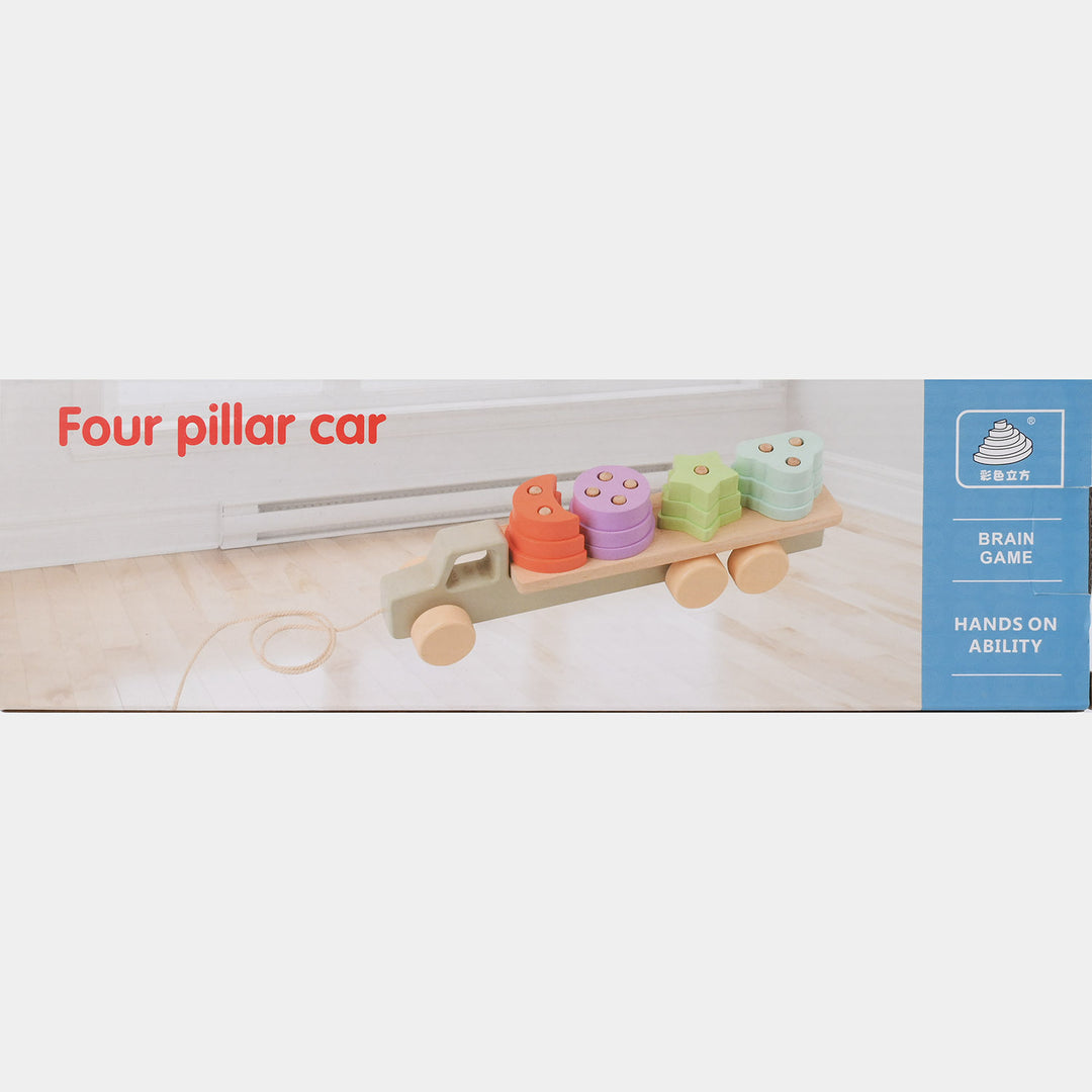 2-in-1 Wooden Truck Stacking Toy for Kids