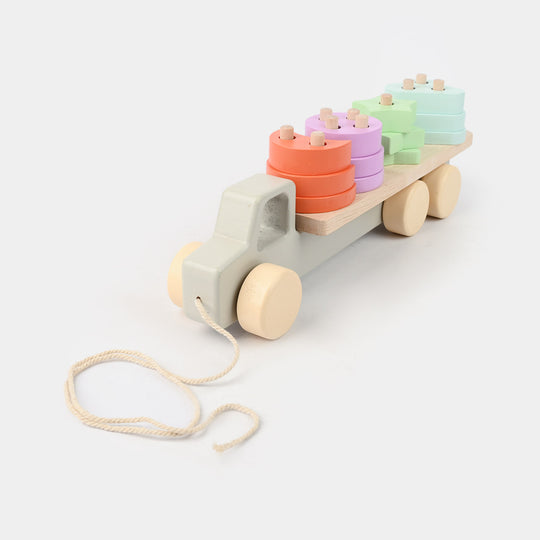 2-in-1 Wooden Truck Stacking Toy for Kids