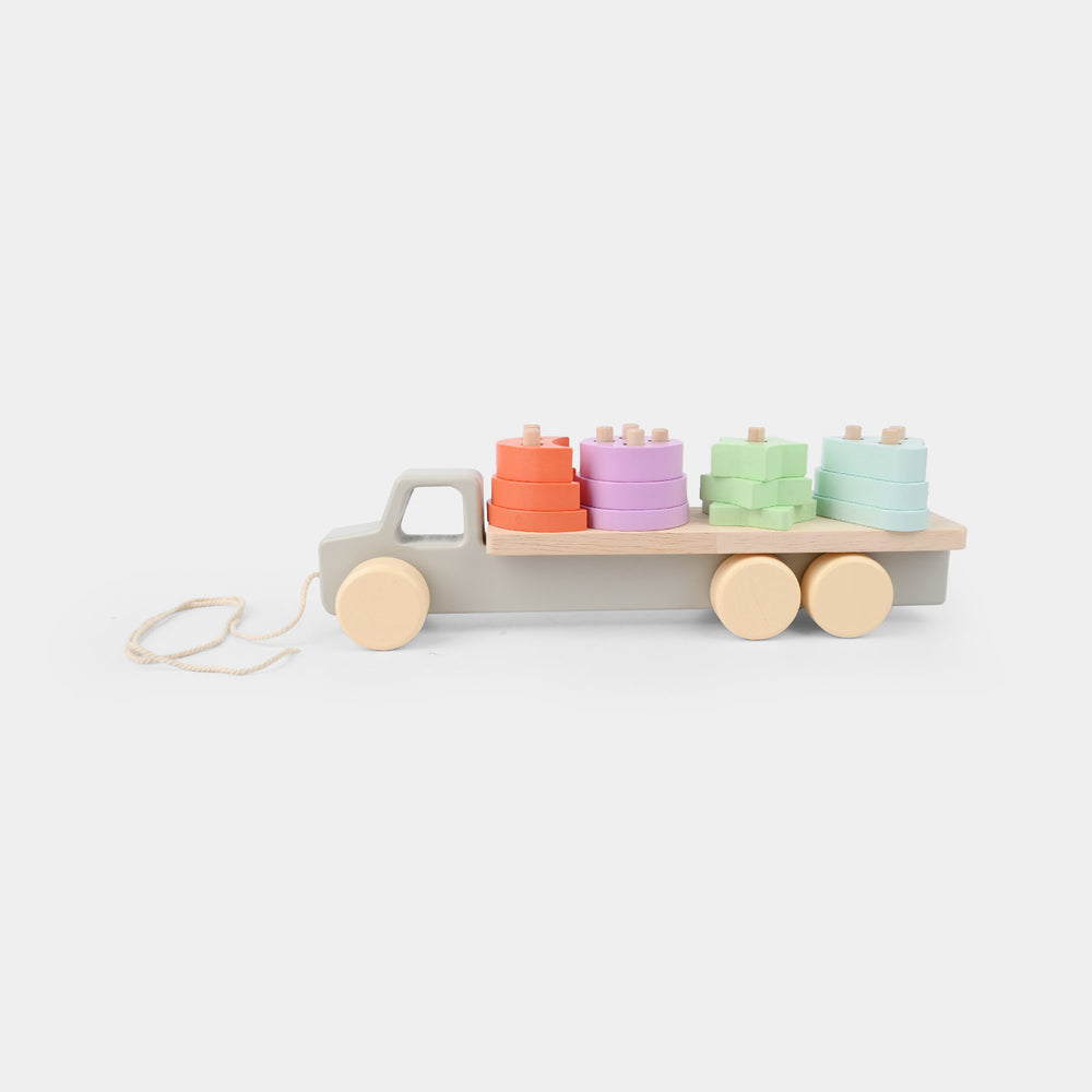 2-in-1 Wooden Truck Stacking Toy for Kids