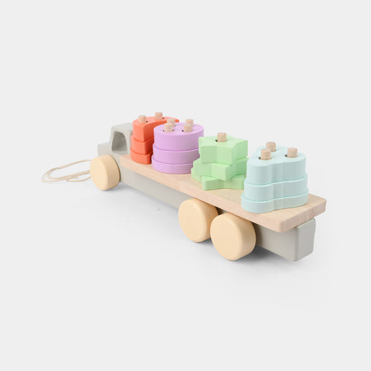 2-in-1 Wooden Truck Stacking Toy for Kids