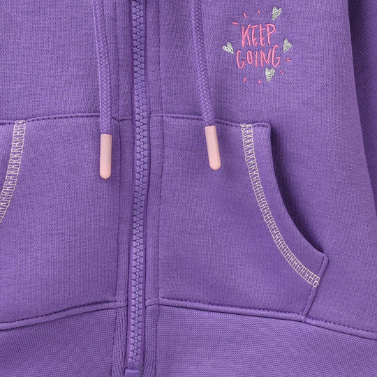 Infant Girls Fleece Knitted Jacket - Purple