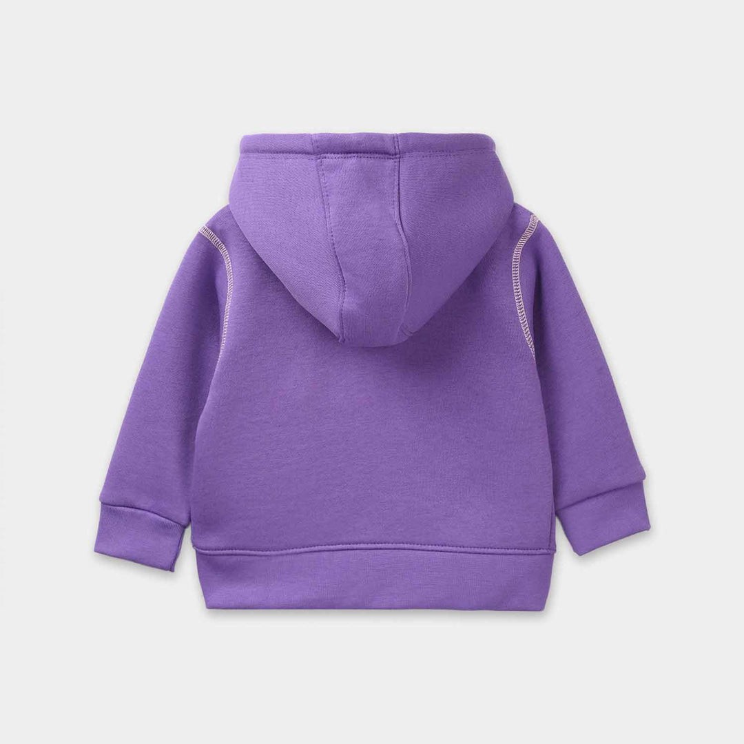Infant Girls Fleece Knitted Jacket - Purple
