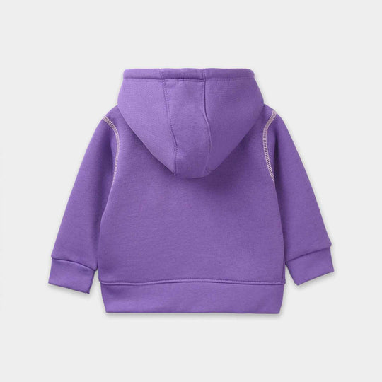 Infant Girls Fleece Knitted Jacket - Purple