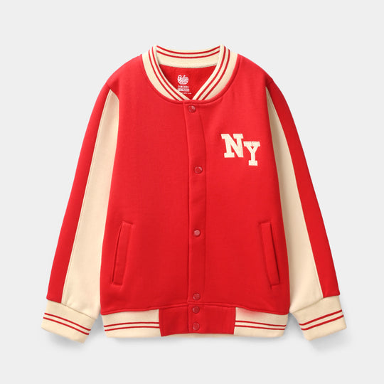 Boys Fleece Bomber Jacket NY-Red