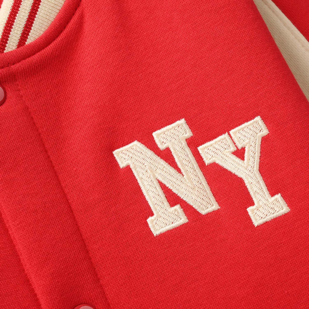 Boys Fleece Bomber Jacket NY-Red