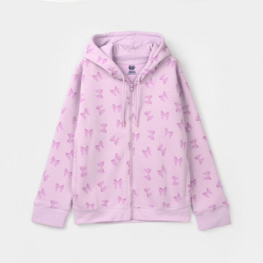 Girls Fleece Knitted Jacket Bow