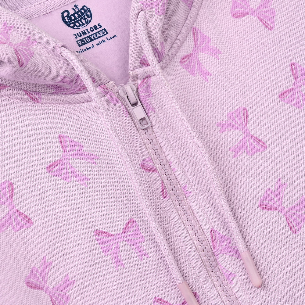 Girls Fleece Knitted Jacket Bow