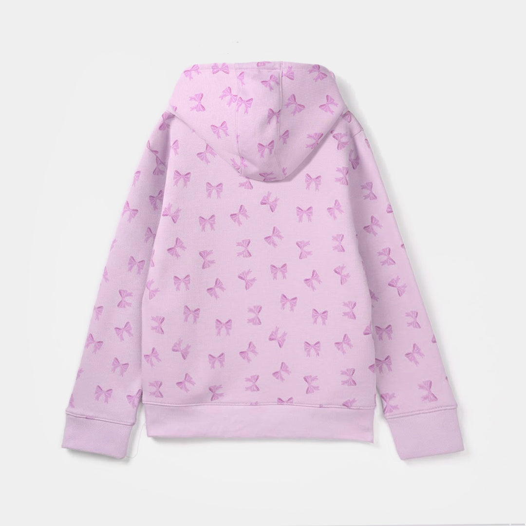 Girls Fleece Knitted Jacket Bow