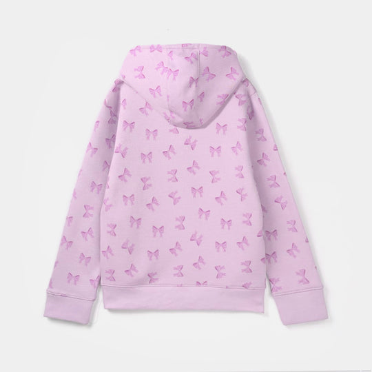 Girls Fleece Knitted Jacket Bow