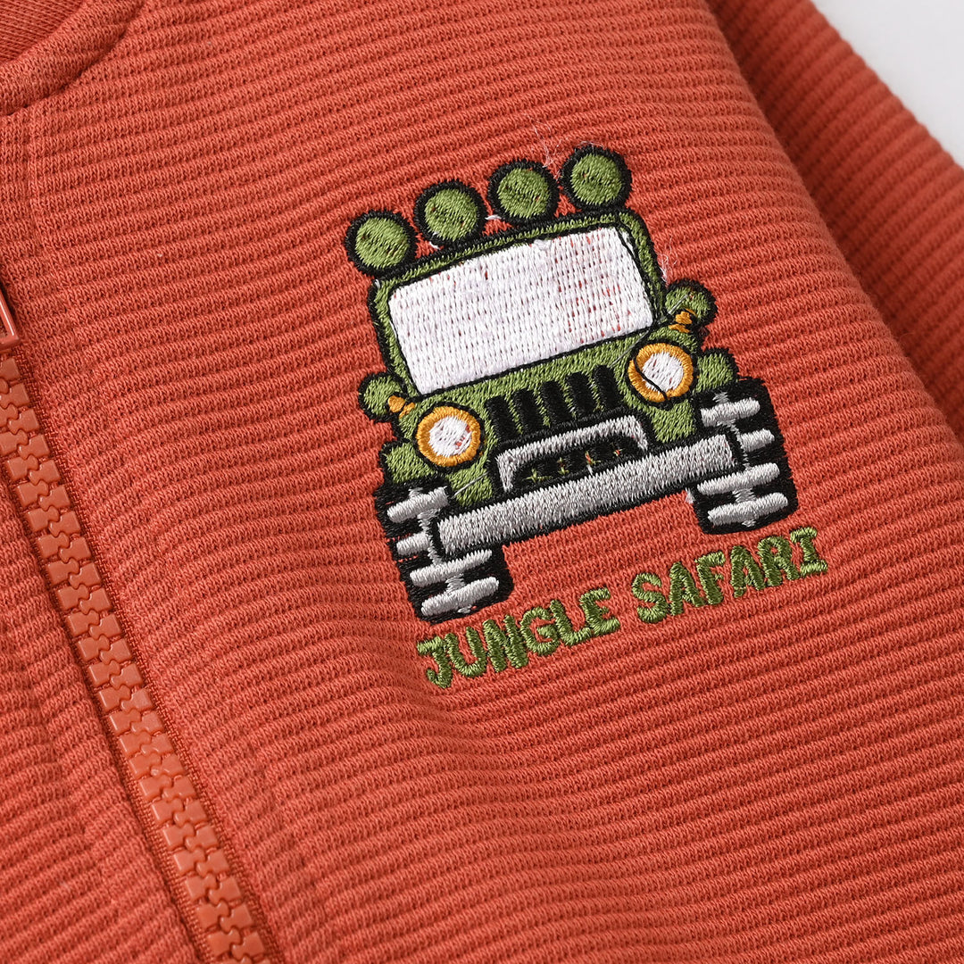 Infant Boys Ottoman Bomber Jacket - Orange