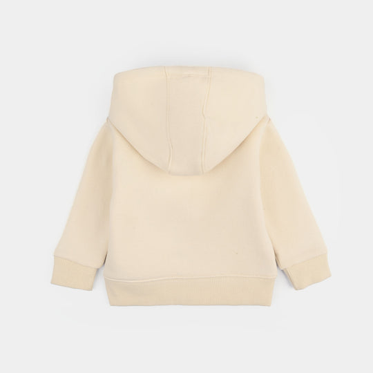 Infant Girls Fleece Knitted Jacket Basic-Wood Ash