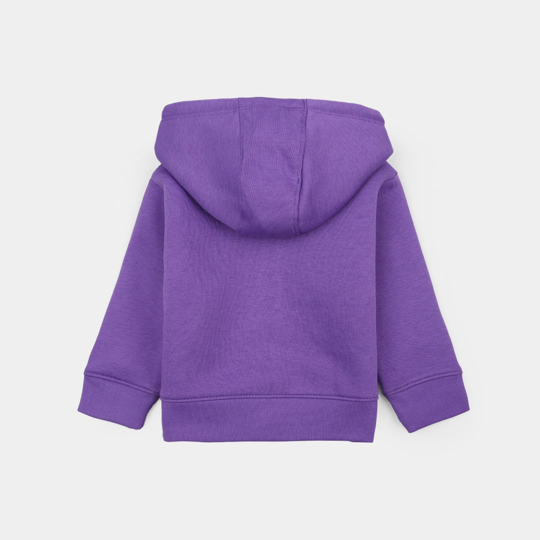 Infant Girls Fleece Knitted Jacket Basic-Purple