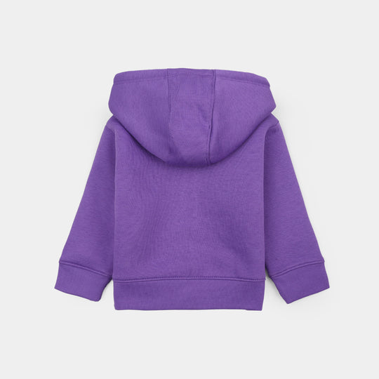 Infant Girls Fleece Knitted Jacket Basic-Purple