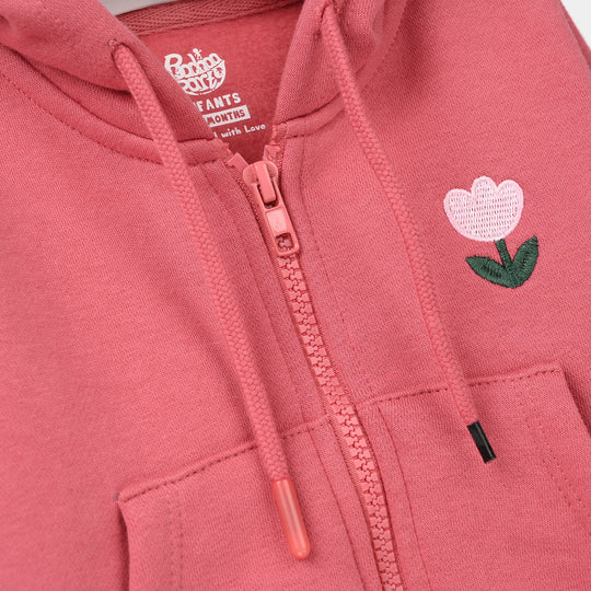 Infant Girls Fleece Knitted Jacket Basic