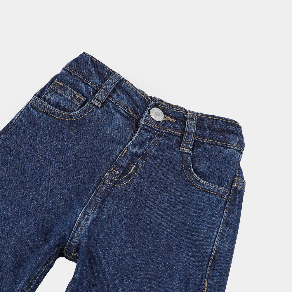 Infant Boys Denim Stretch Pant Darted Balloon Fit Denim-DARK BLUE