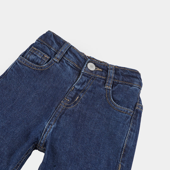 Infant Boys Denim Stretch Pant Darted Balloon Fit Denim-DARK BLUE