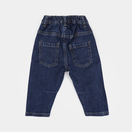 Infant Boys Denim Stretch Pant Darted Balloon Fit Denim-DARK BLUE