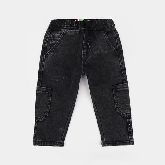 Infant Boys Denim Stretch Pant Panda-Black.Acid