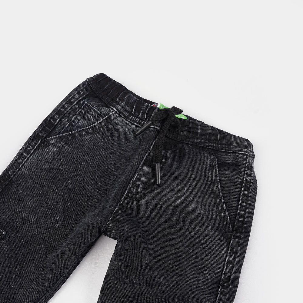 Infant Boys Denim Stretch Pant Panda-Black.Acid