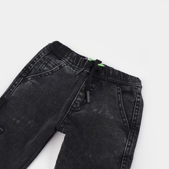 Infant Boys Denim Stretch Pant Panda-Black.Acid