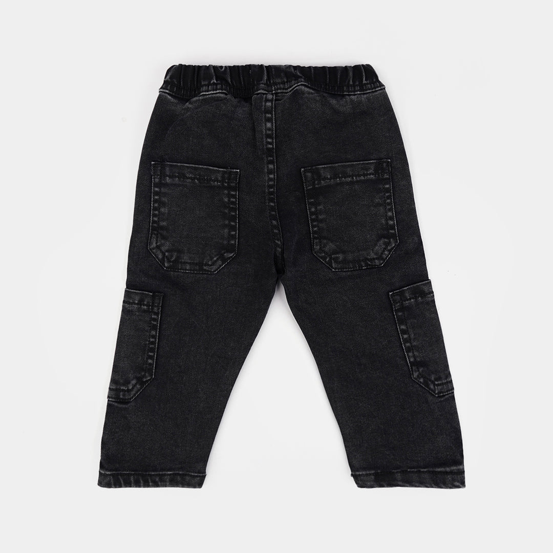 Infant Boys Denim Stretch Pant Panda-Black.Acid