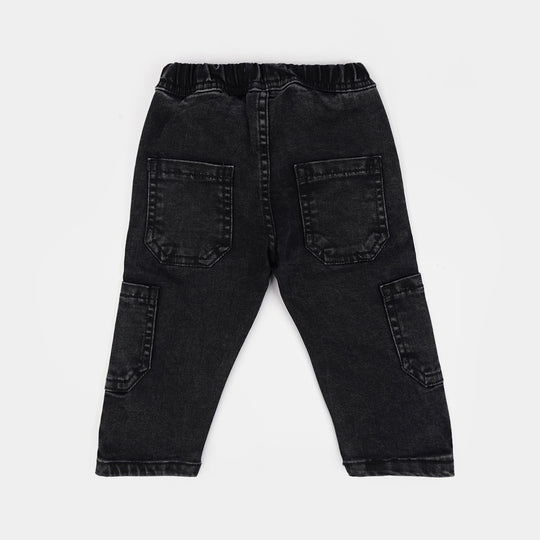 Infant Boys Denim Stretch Pant Panda-Black.Acid