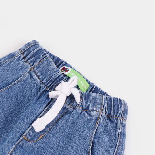 Infant Boys Denim Stretch Pant Trucks-Mid Blue