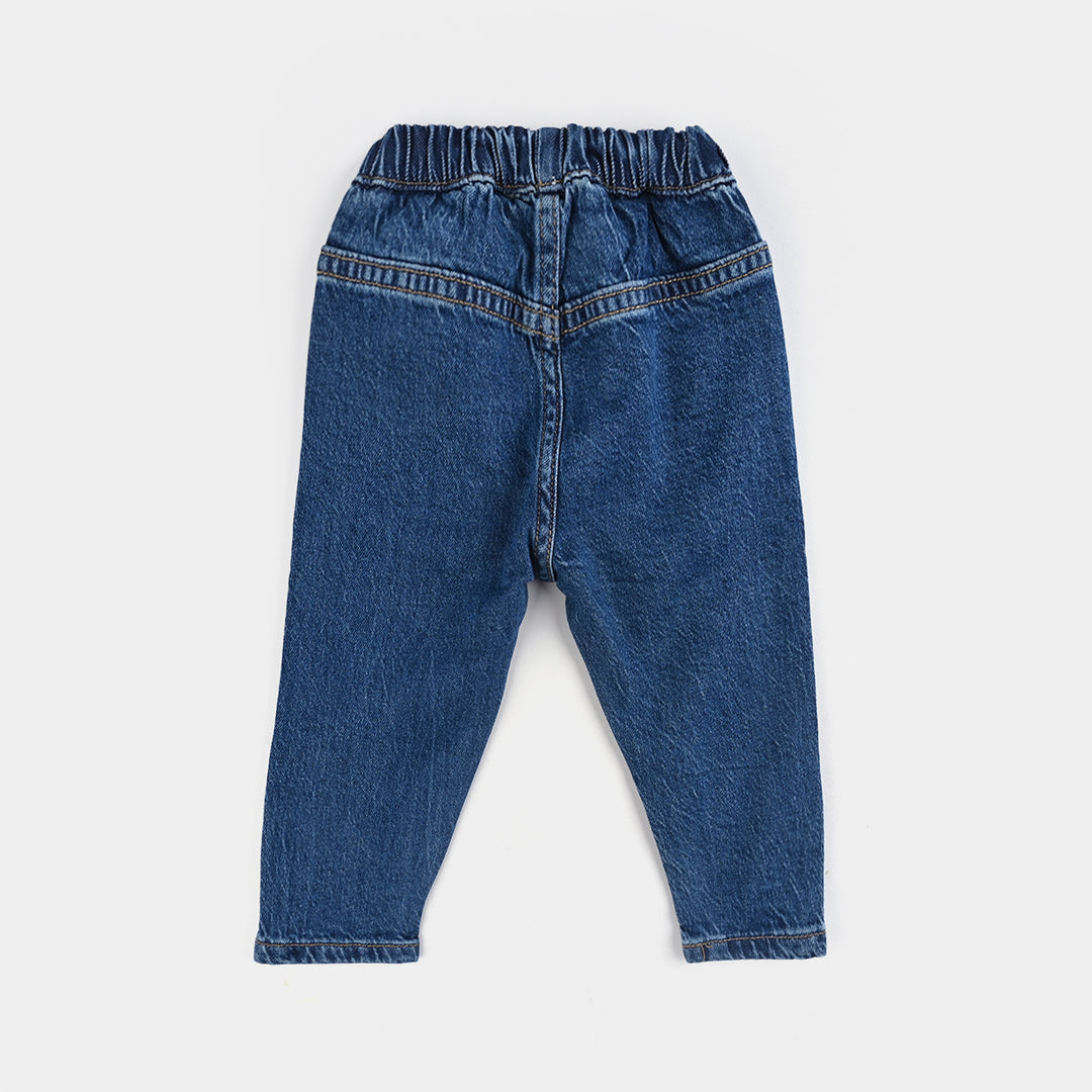 Infant Girls Denim Stretch Pant-Mid Blue
