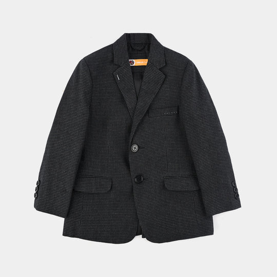Boys Wool Blazer (Stitch)-BLACK