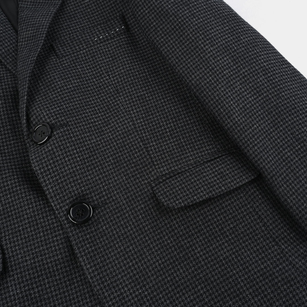 Boys Wool Blazer (Stitch)-BLACK