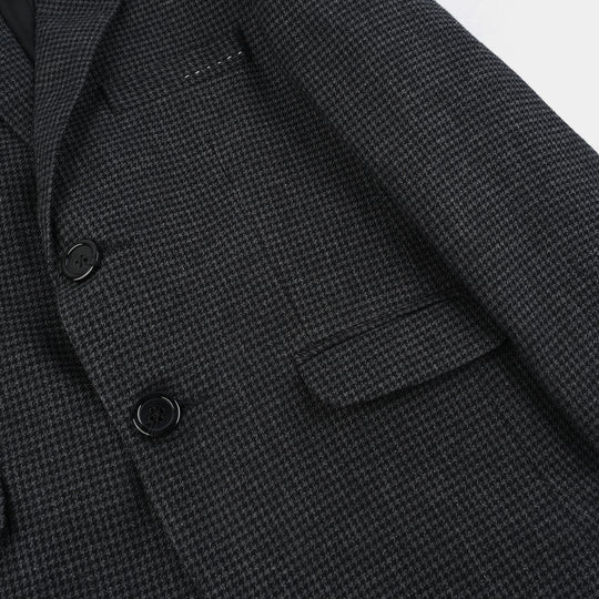 Boys Wool Blazer (Stitch)-BLACK