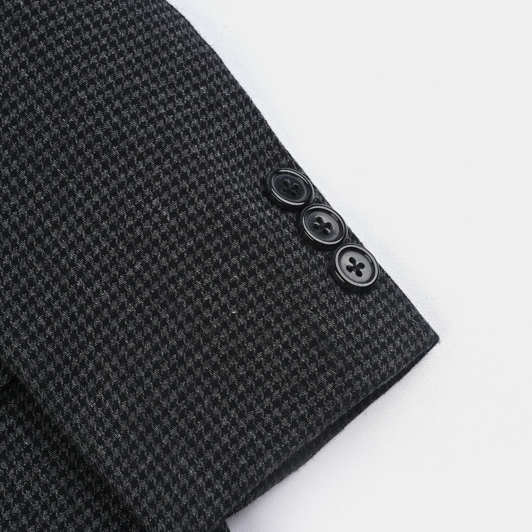 Boys Wool Blazer (Stitch)-BLACK