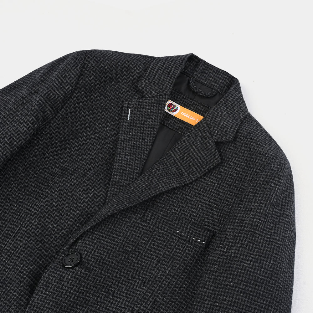 Boys Wool Blazer (Stitch)-BLACK
